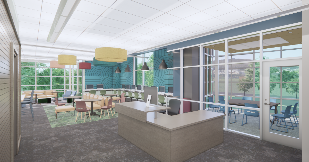 architectural rendering of the Teen Services area