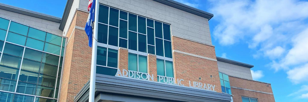 photo of addison public library exterior