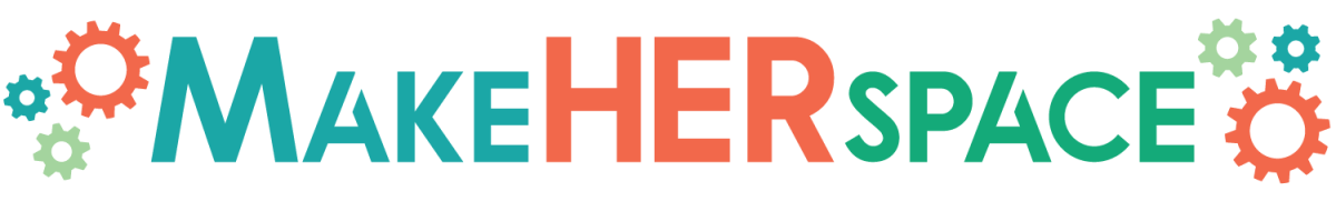 Logo that says "MakeHERspace" with the words "HER"