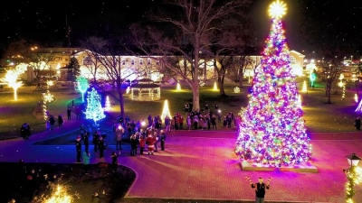 Photo of Christmas tree lighting at Addison Village Green