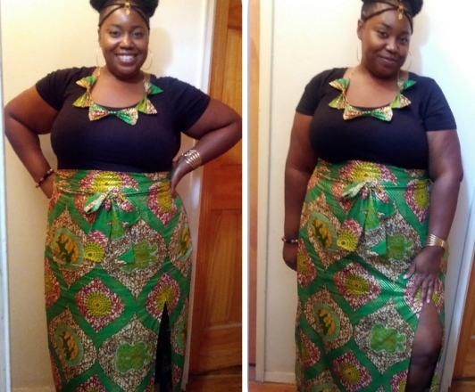 Photo of Efua Assan wearing handmade skirt