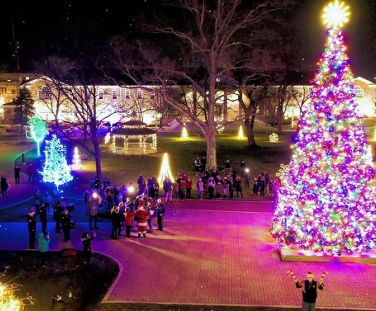 Photo of Christmas tree lighting at Addison Village Green