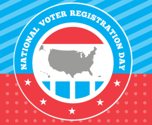 logo for national voter registration day