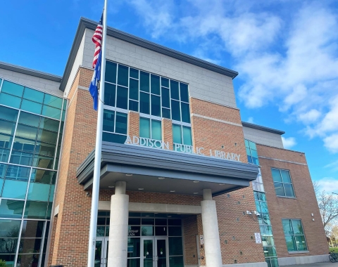 exterior of the addison public library