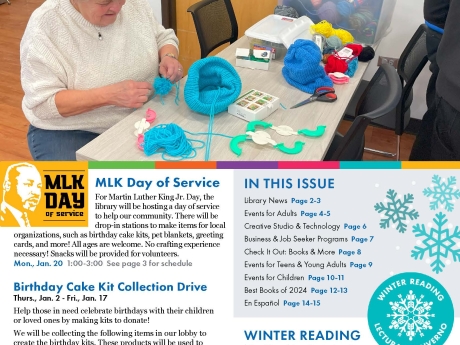 cover of the january/february addison public library newsletter